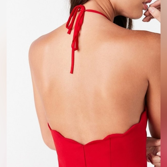 Urban Outfitters Kimchi Blue Red Scallop Valentine Mini Dress - M - Picture 3 of 4